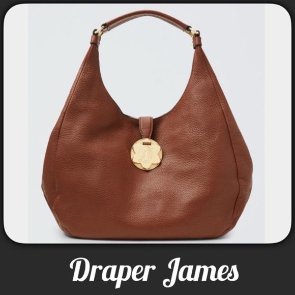 Draper James Handbags - Draper James Derby Brown Leather Shoulder Bag